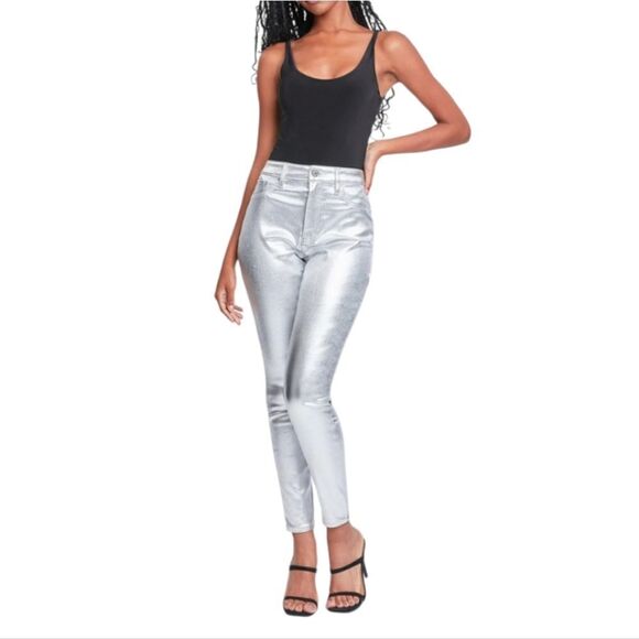 Ymi womens high rise metallic skinny jeans, small - Picture 2 of 10